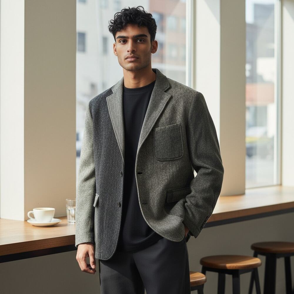 Engineered Garments Sport Coat Mens XL/44 R Gray Herringbone New York USA